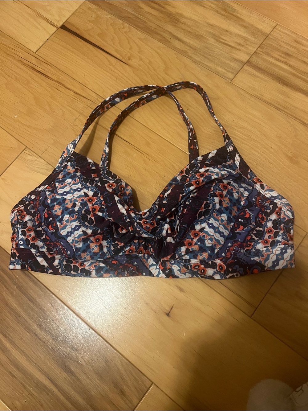 Athleta Women's Printed Wired Bikini Top Navy & Rust Floral